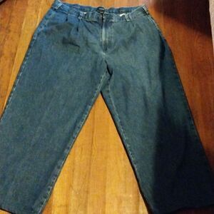 IZOD Men's Chino Double Pleated Denim Pants  Size 38 X 32